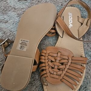 Soda Women's Brown Woven Sandals